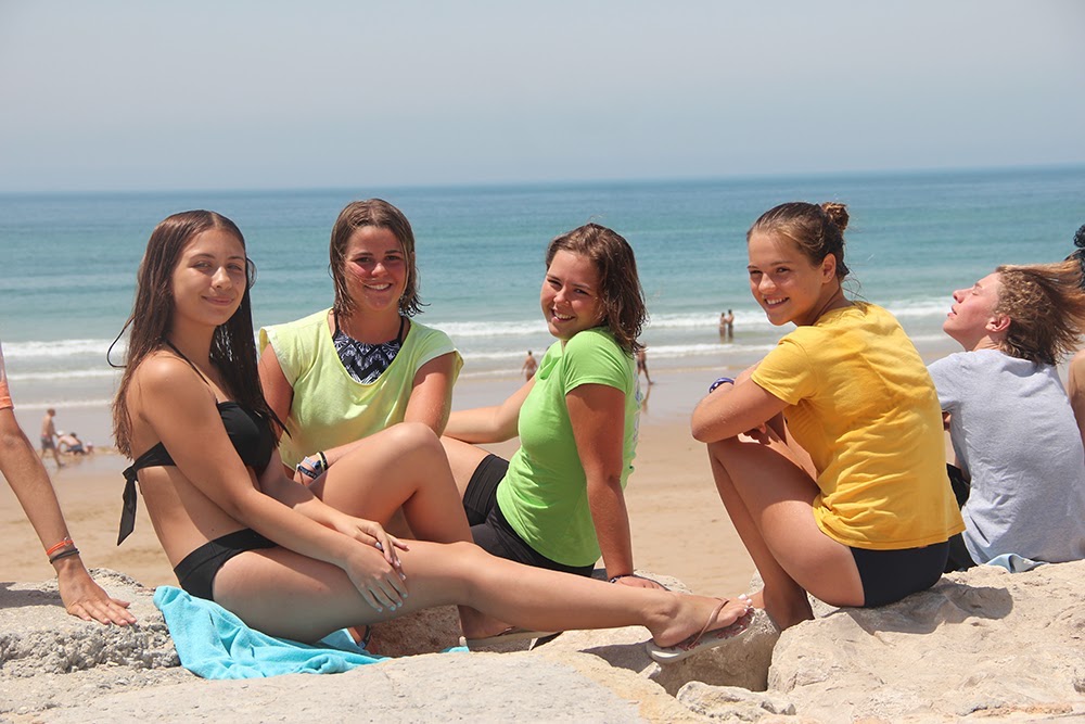 Surf School Teens Camp Lisbon break between surf sessions