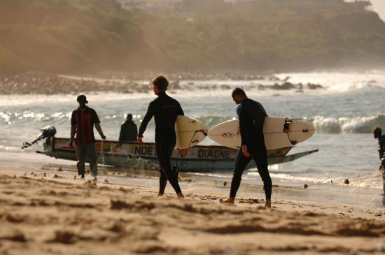 N'Gor surfers on the beach