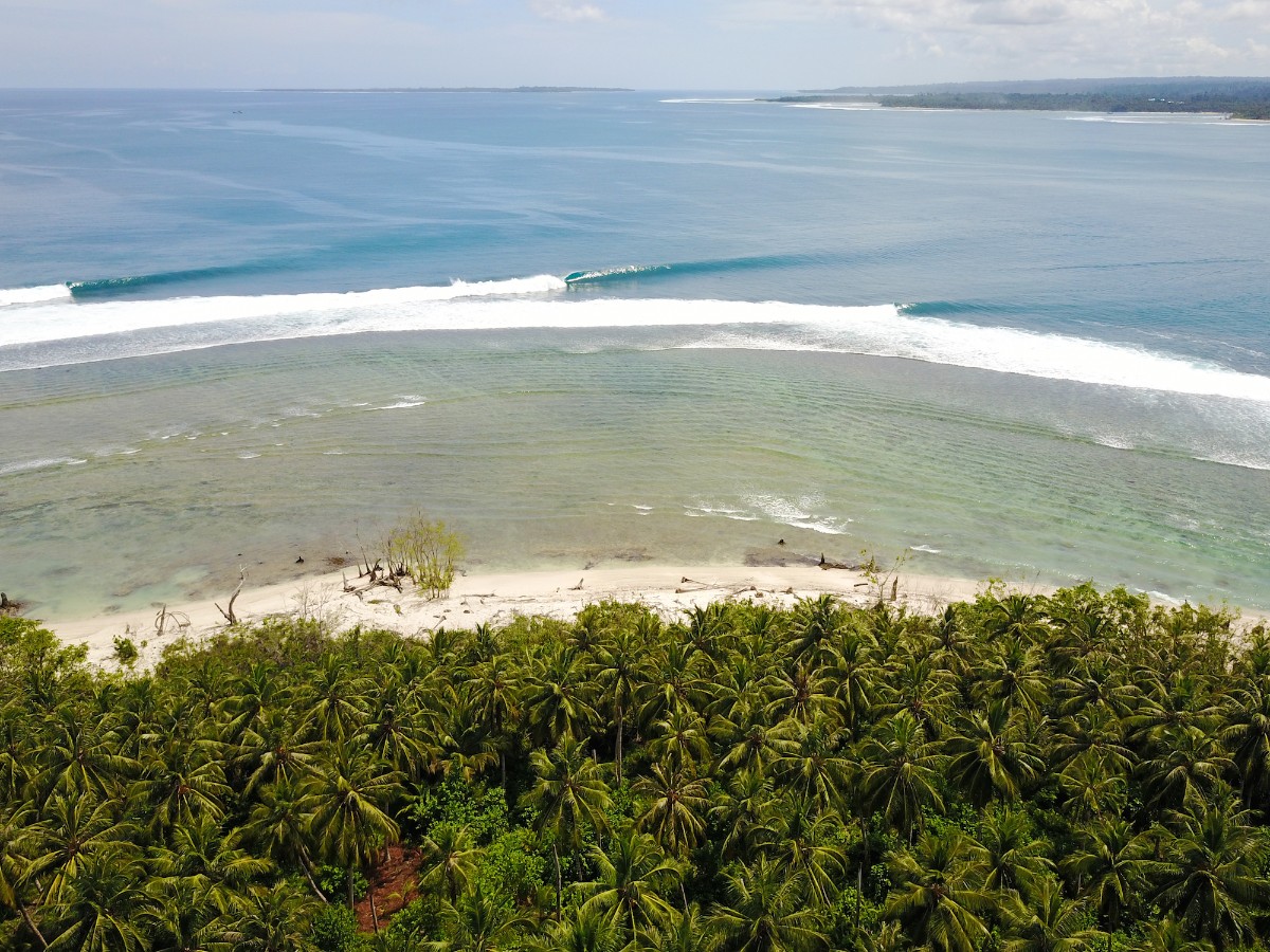 Aerial view of Mentawai beach