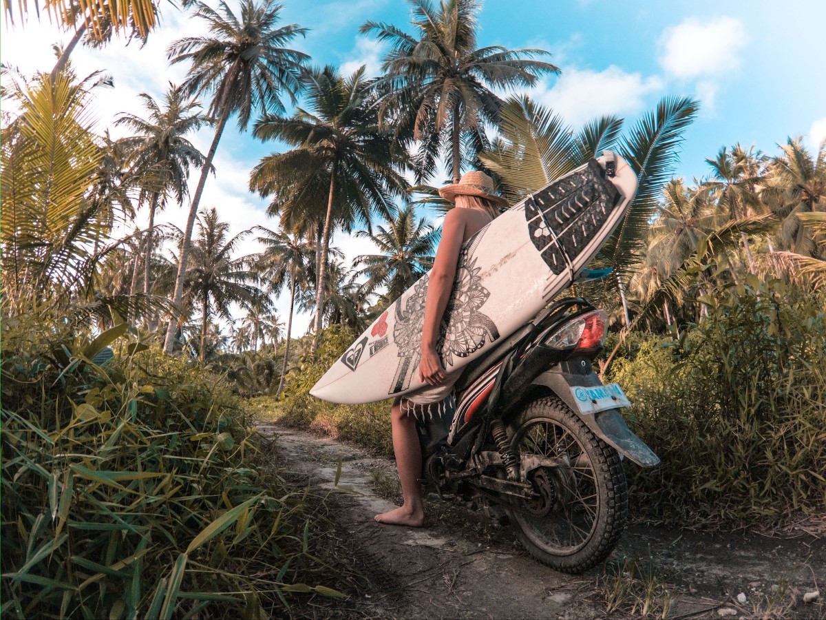 Mentawai uphill on a scooter