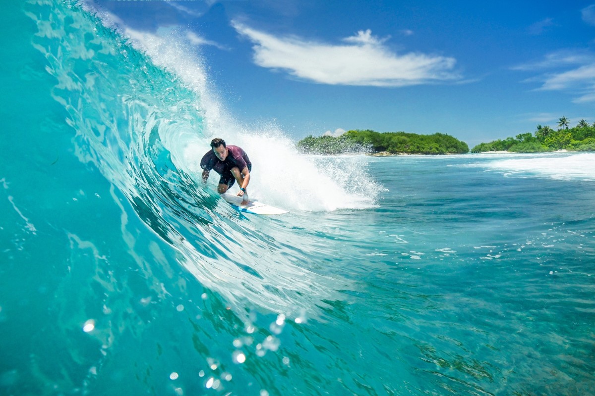 Surfing Maldives