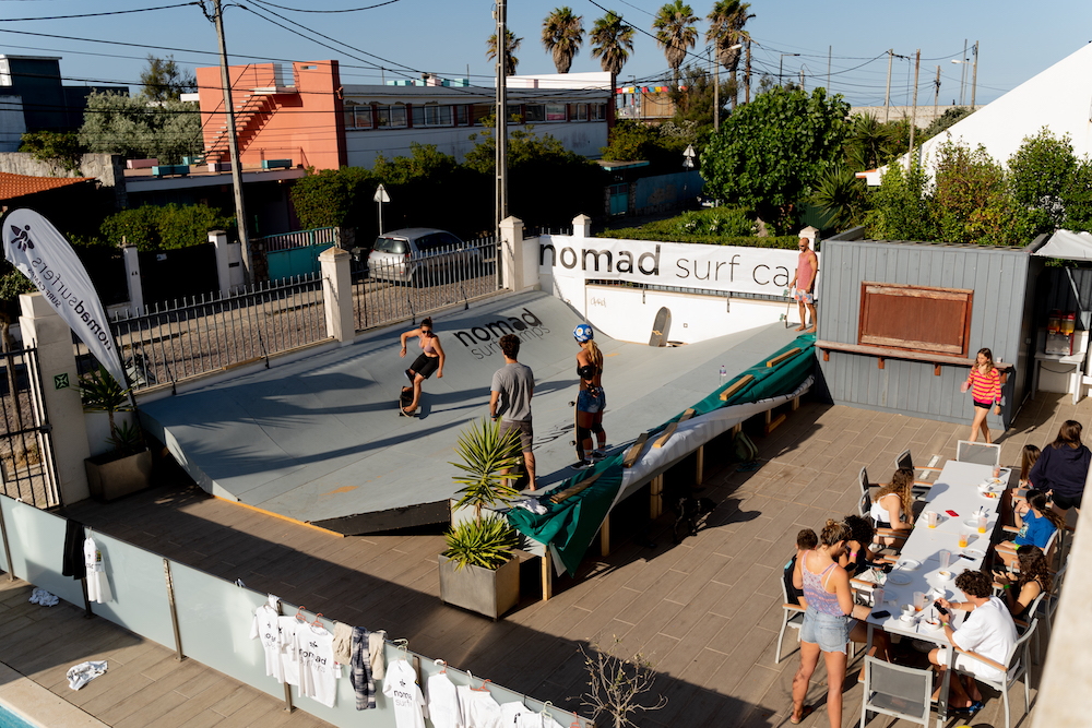 learn skateboarding 4 nomad surf camp - young adults - lisbon - erasmus - university students retreats for adults surf camp lessons children teen summer young adult best nomad kid bali canggu beginners uluwatu france moliets portugal algarve