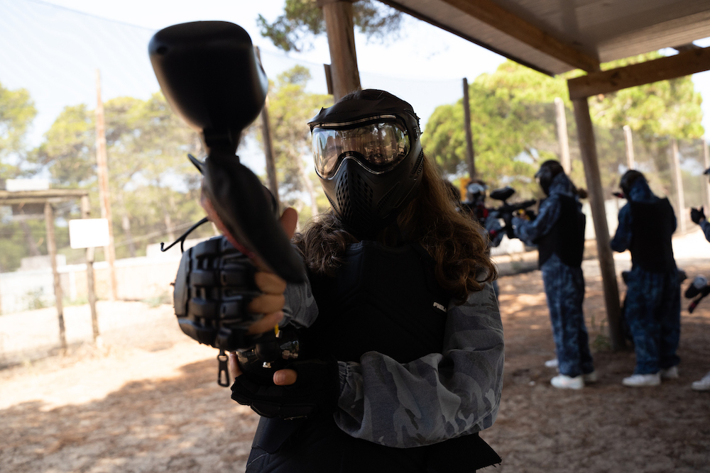 play paintball 3 nomad surf camp - young adults - lisbon - erasmus - university students retreats for adults surf camp lessons children teen summer young adult best nomad kid bali canggu beginners uluwatu france moliets portugal algarve