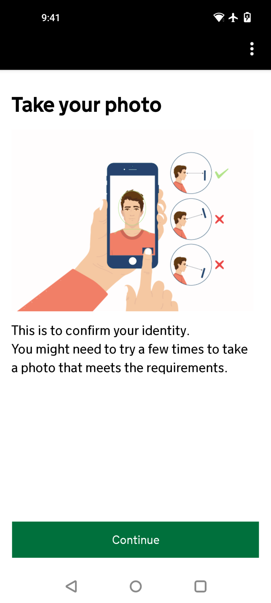 Passport style photo guide